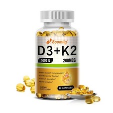 Vitamine D3 avec K2 D3 5000 -K2 200 mcg, capsules végétales …