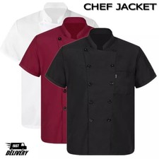 Unisex Chef Jackets Half Sleeve Full Sleeve Chef Coats Uniform -  White / Black