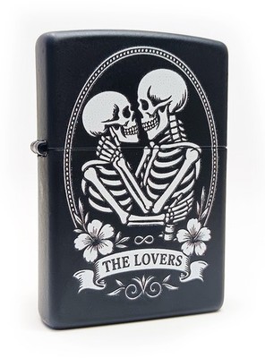 Official Zippo Lighter Skeleton Lovers Gothic Refillable Windproof Skull Design