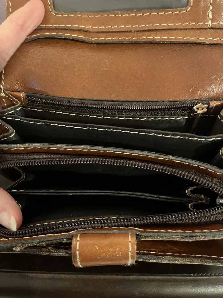 Patricia Nash Cametti Leather Floral Wallet Tri Fold Peruvian Painting Organizer - Image 3 of 4