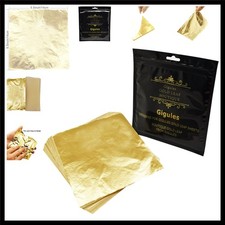 Gold Leaf Sheets 100 Pcs Imitation Gold Foil Sheets for Arts Painting Gilding...