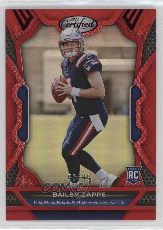 2022 Certified Rookies Mirror Red 53/99 Bailey Zappe #121 Rookie RC 0s55