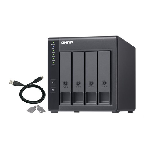 Boîtier de disque de stockage QNAP TR-004 boîtier HDD/SSD noir 2,5/3,5"