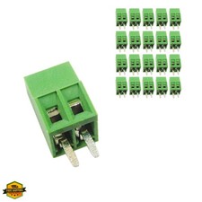 20pcs 2-Pin 2 Pole Plug-in Screw Terminal Block Connector 2.54mm Pitch Panel ...