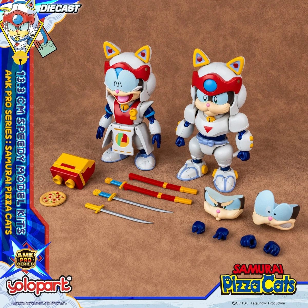 In Stock YOLOPARK 13.3cm Samurai Pizza Cats AMK PRO Series Speedy