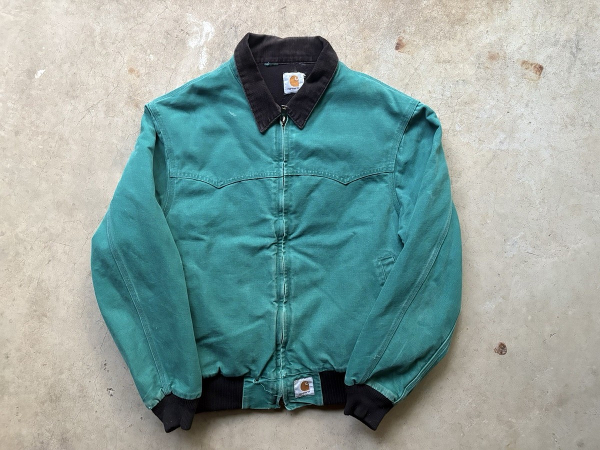 90s JQ441 Carhartt Western Jacket サンタフェ Carhartt Santa Fe Vintage 90s Canvas Western Jacket Teal