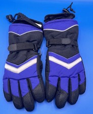 Thinsulate Winter Gloves 40 Gram Insulation Black/Purple Reflective Kids SZ 4-7