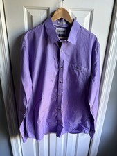 Express Mens Purple Fitted Long Sleeve Button Down Shirt Size XL 17/17.5 NWT