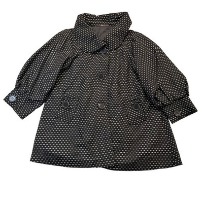 Azel Hazel Hazel Hazel Haze Black White Polka Dot Coat Women Large
