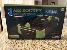 Fully Assembled Go Games Table Top Air Hockey Table/Neon Edition