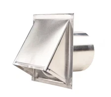 Master Flow 6 in. Round Wall Vent with Screen and Damper Aluminum WVA6SD