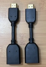 HDMI Male To Female Extension Cable Port Saver Adapter 10 cm LOT OF 2