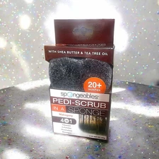 Spongeables Pedi Scrub Foot Scrubber Mahogany Shea Butter 20+ Washes Pedicure