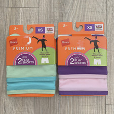 4 prs Hanes Girls Play Shorts UnderShorts Wear Under Dresses Skirts Shorts