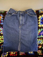 Lee Denim Skirt Juniors Size 5 Vintage High Waist USA 80s