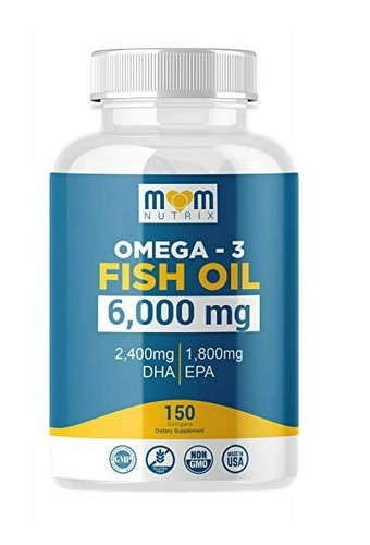 Omega 3 Fish Oil 6000 Mg with Maximum EPA DHA - Supports Brain, Liver, Heart NEW