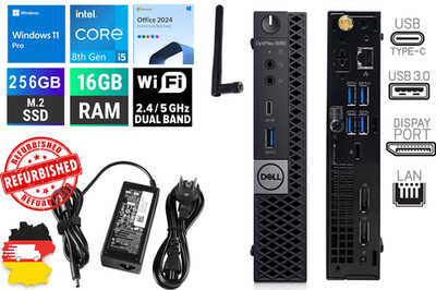 Dell Optiplex 5060 Micro i5-8500T 16GB RAM 256GB M.2 SSD WLAN Win11   Office 24