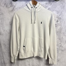 Polo Ralph Lauren Performance Hoodie Sweatshirt Mens Small White Tiny Pony