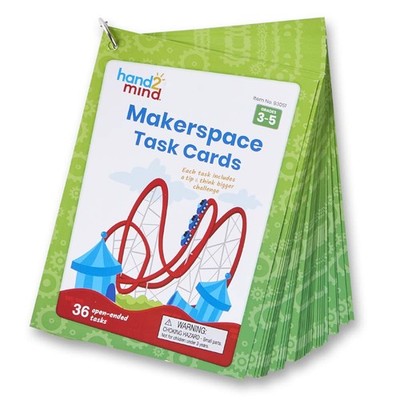 hand2mind Makerspace Task Cards, STEM Learning Cards for Kids Grade 3-5, 36 0 