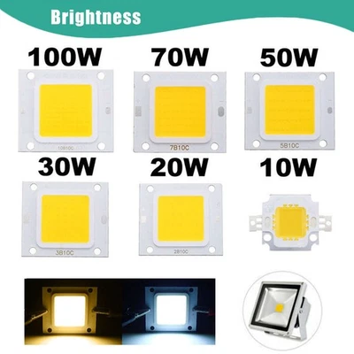 LED Chip COB 10W 20W 30W 50W 70W 100W HighPower 36V SMD Fit Floodlight DIY Bulb - Image 1 of 4