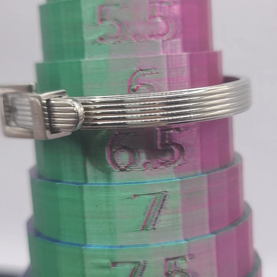 Michael Kors Buckle Bangle Bracelet Silver Tone Size 6.5 - Image 4 of 4