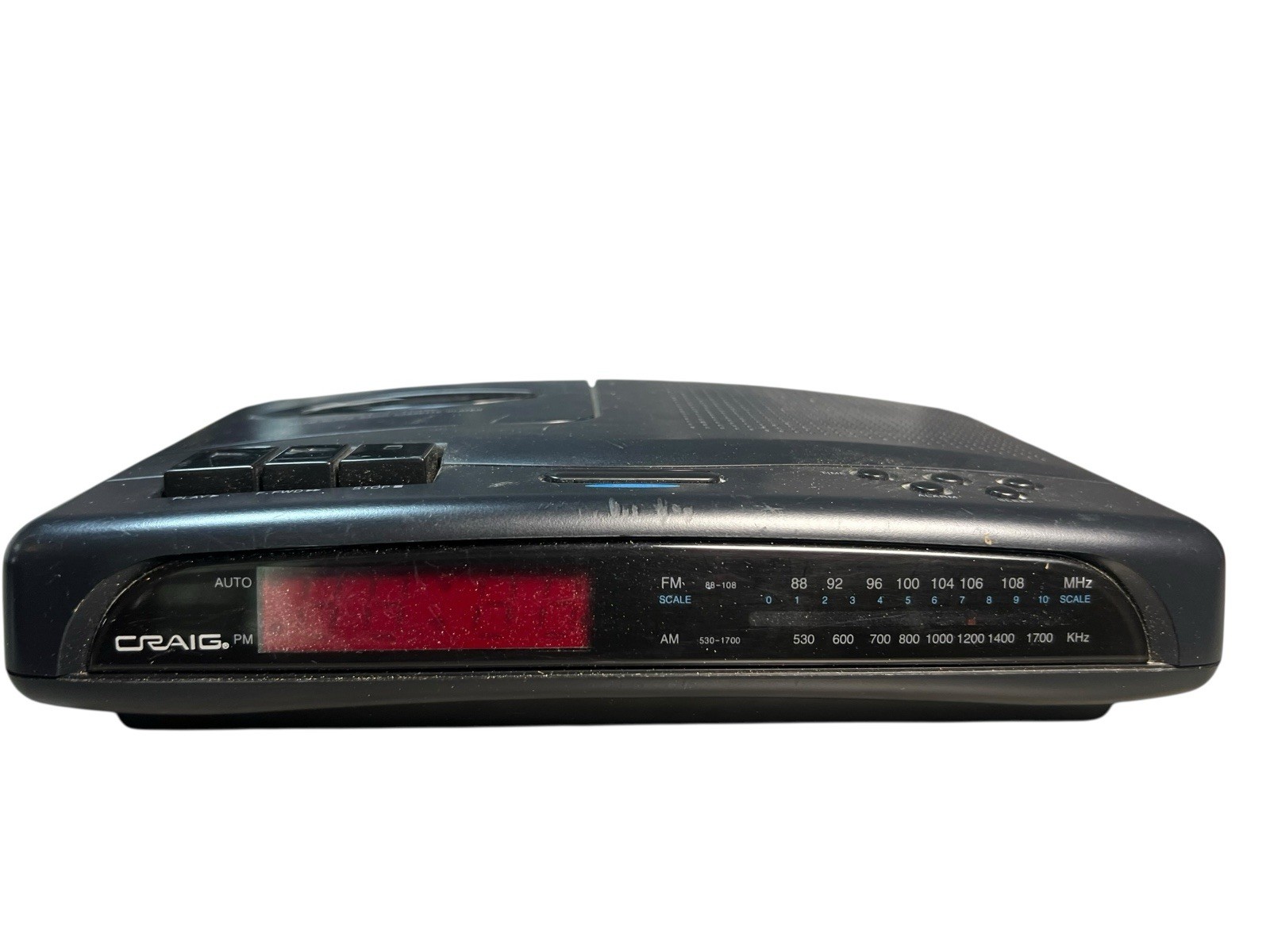 CRAIG AM FM Cassette Player￼Clock Radio With Battery Back Up Model CR5611