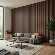 4PCS Acoustic Panels Large Oak 2400mm x 600mm Wood Decorative Slatted Wall Panel