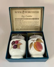 NIB ~ Pair Royal Worcester Egg Coddlers ~ Berries ~ w/Original Box New Condition