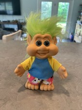 Vintage Large Troll 1991, ITB, Green Hair Plastic Troll Swim Wear Retro