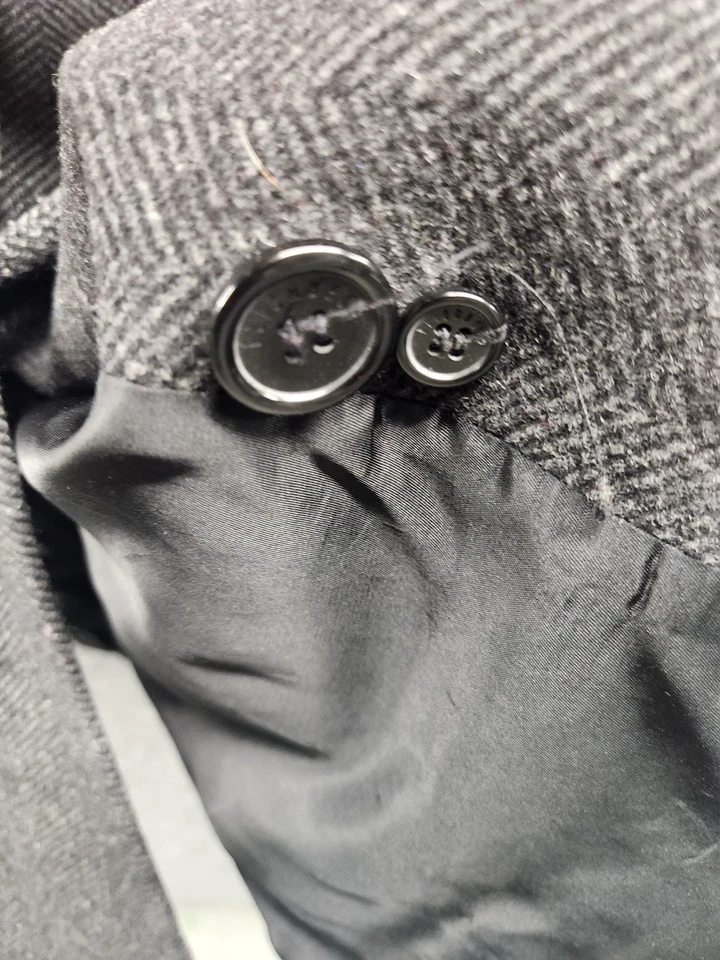 Elisabeth Liz Claiborne Coat Womens 18 Wool Blend Herringbone Button Up Classic - Image 3 of 4