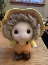 Ceramic Girl With Yarn Hair Bank From Japan
