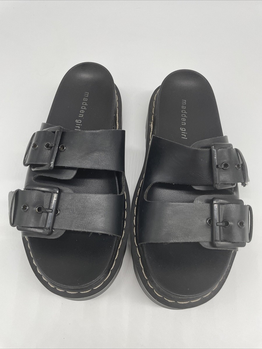 Madden Girl Black Dizzy Platform Sandals 7M | eBay