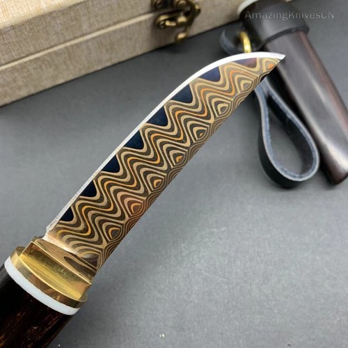 Handgefertigtes Katana-Messer im japanischen Stil Kupfer Damaskus Bushido - Bild 9 von 19