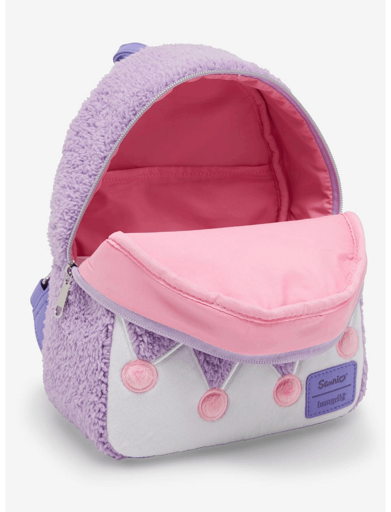 Loungefly Sanrio Kuromi Purple Pastel Fuzzy Mini Backpack | eBay