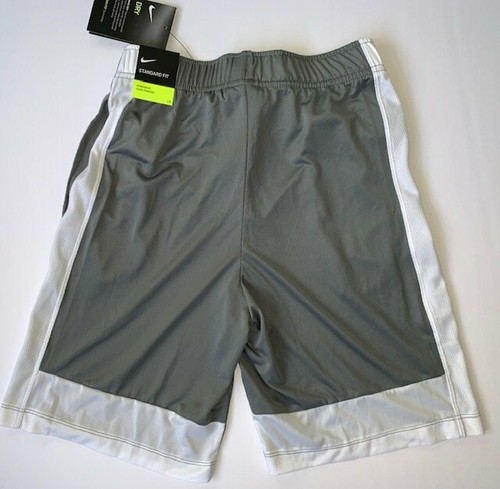 NWT Nike Dri-FIT Dominate Boy's Large Training Graphic Logo Gray 8" Shorts - Picture 2 of 2