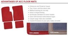 Red and beige 1998 Chevy Tracker floor mats with textured gray carpet and visible vinyl binding.