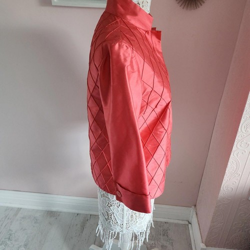 EUC Carlisle 100 % Seide rötlich rosa Bluse Top Knopfleiste makellos 6 HH6 - Bild 4 von 9
