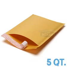 5 #1 7.25 x 12 Kraft Bubble Padded Envelopes Mailers from The Boxery