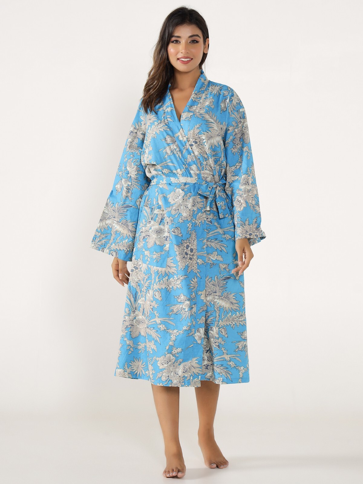 Mujer Bata / Vestido Baño / Pijama Algodón Suave Estampado Cómodo Kimonos
