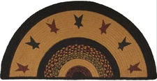 Braided Stars Hearth Doorway Rug Half Circle 33"L Heritage Farms