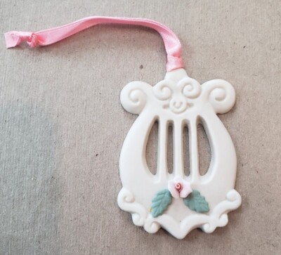 Loree Ltd Ed Porcelain Harp Christmas Ornament Collectible Limited Edition NWOB