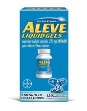 Aleve Liquid Gels 120 Count Strong Pain Relief Lasts Up to 12 Hours OTC NSAID