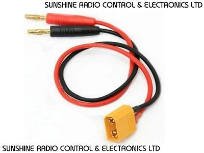 RC XT90 To 4mm Banana Plugs XT 90 Battery Charge Cable Lipo Charger Lead New UK