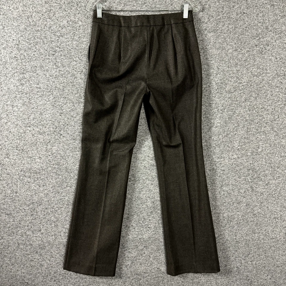 Женские брюки Max Mara размер 4 коричневые шерстяная смесь прямые штанины плоские спереди - Изображение 2 из 4