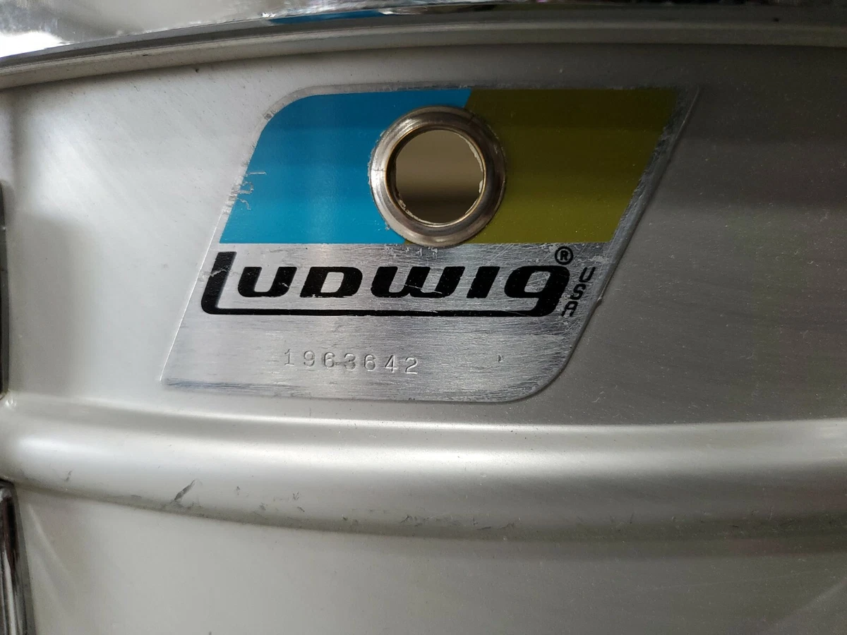 Vintage late 70’s Ludwig Acrolite Snare Drum - Brushed Aluminum - pointy label..