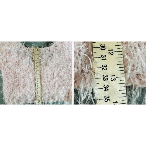 Contempo Casuals Sweater Women’s S Pink Cropped Shaggy Feminine Romantic Vintage - Picture 6 of 8