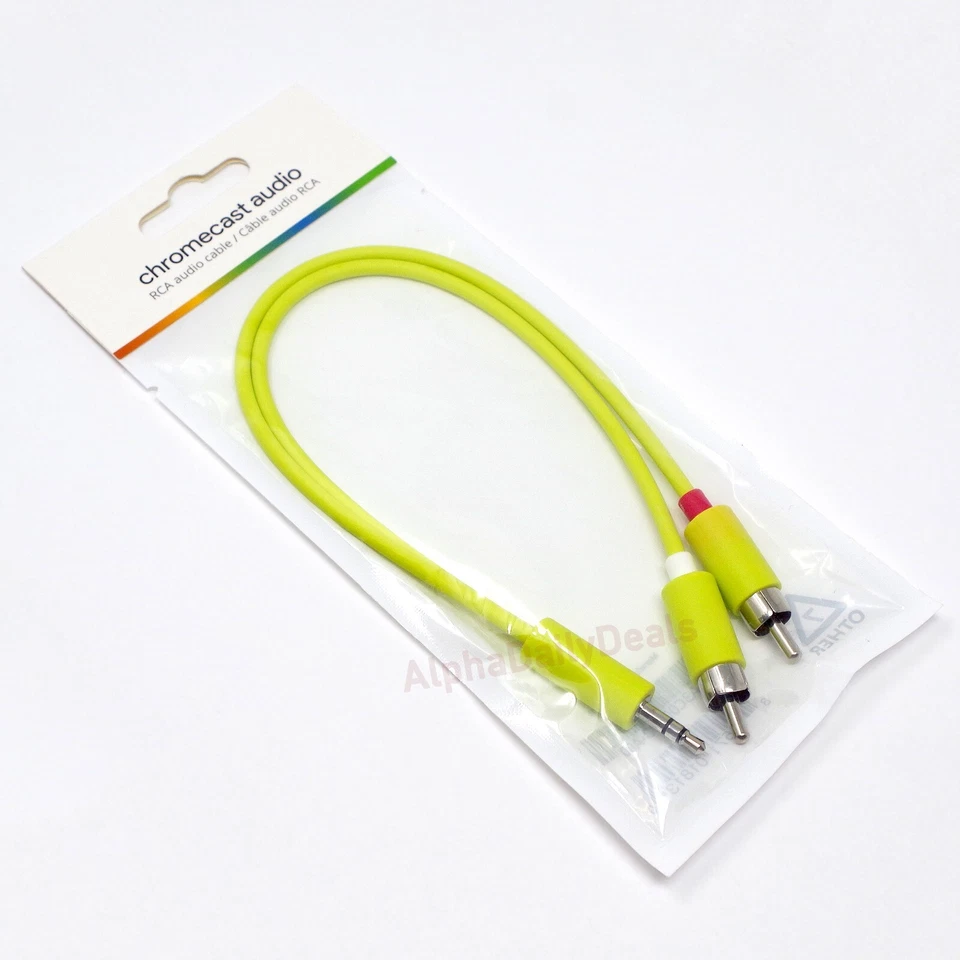 Cable estéreo RCA original OEM Google Chromecast Audio 3,5 mm a 2 divisor en Y Foto 2 de 3