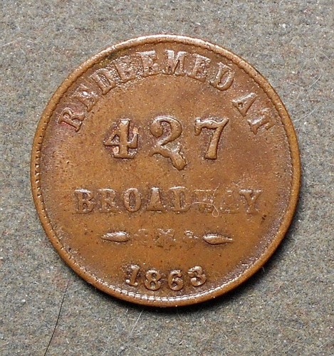 Albany NY 10A-5a, Benjamin & Herrick, R-2, copper, 19mm, xf, fruit dealers - Picture 2 of 2