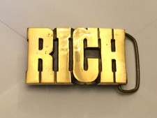 Name Retro Hippie Western Cowboy Brass 1970s NOS Vintage Belt Buckle BOLD RICH