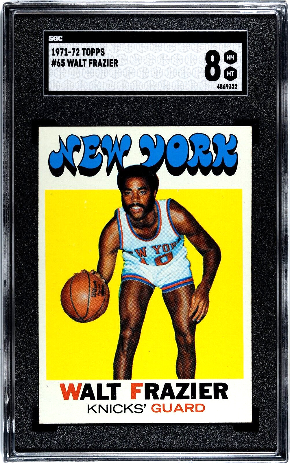 1971-72 Topps Basketball #65 WALT FRAZIER SGC 8 New York Knicks HOF